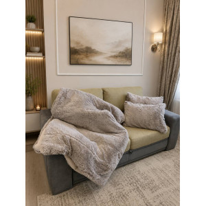 Хутряна ковдра 145х210 см Капучино. Photo 3